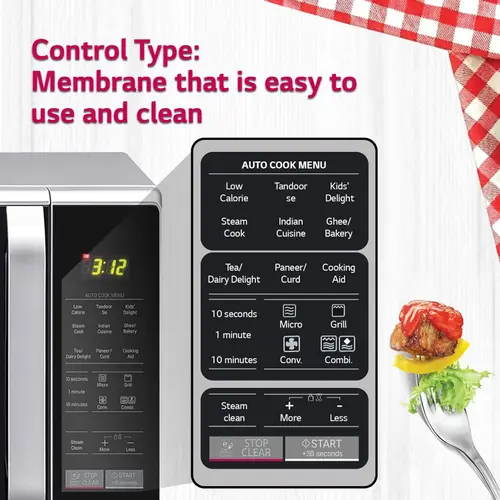 LG 28 Litres Convection Microwave with Glass Door | 251 Auto Cook Menus | Diet Fry | Quartz Heater (MC2846SL, Silver) 4 LG 28 Litres Convection Microwave with Glass Door | 251 Auto Cook Menus | Diet Fry | Quartz Heater (MC2846SL, Silver)