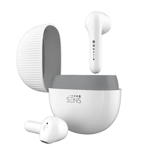 SENS Cnatra 2 TWS | Bluetooth 5.3, ENC Mic, Deep Bass, IPX5, Type-C Fast Charging, 30H Playback (Snow White)