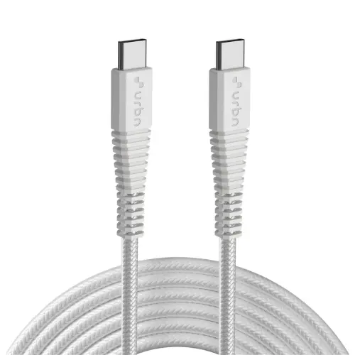 URBN USB 2.0 (Type-C) to USB 2.0 (Type-C) Cable with 65W Ultra Fast Charge (White)