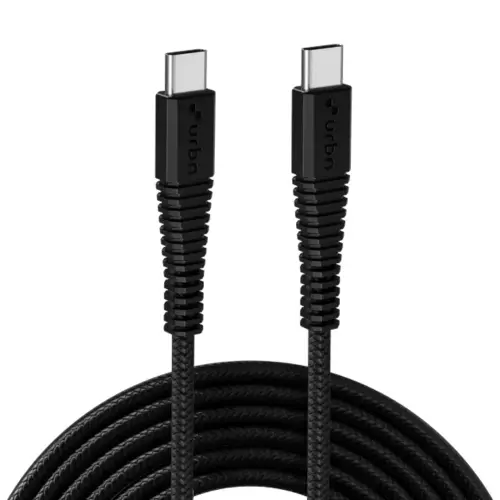 URBN 1.5 meter Type C to Type C Cable with 480 Mbps Transmission Speed, Black (UPC255_BK)