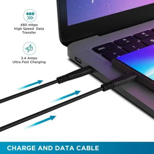 URBN 1.5 meter Type C to Type C Cable with 480 Mbps Transmission Speed, Black (UPC255_BK) 4 URBN 1.5 meter Type C to Type C Cable with 480 Mbps Transmission Speed, Black (UPC255_BK)