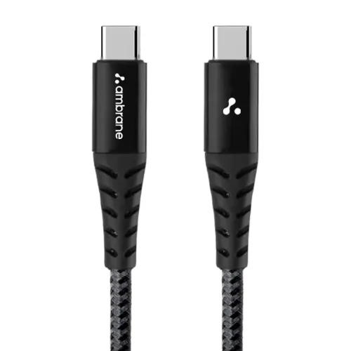 Ambrane ABCC-100 Type C to Type C Braided Cable (Black)
