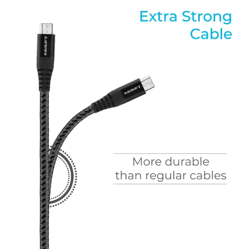 Ambrane BCM-15 Fast-Charging Micro USB Cable (Black Grey)