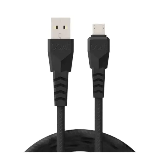 boAt Micro USB 50 Cable with Universal Compatibilty, High Speed Data Transmission, Fast Charging (Black)