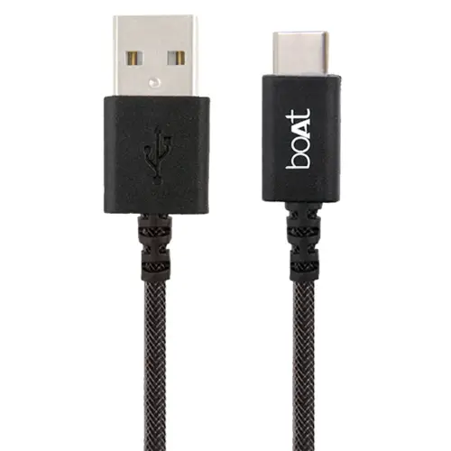 boAt A400 USB Type C Data Cable with 3A Rapid Charge, Reversible Connector, Aluminum Finish (Black) 2 boAt A400 USB Type C Data Cable with 3A Rapid Charge, Reversible Connector, Aluminum Finish (Black)