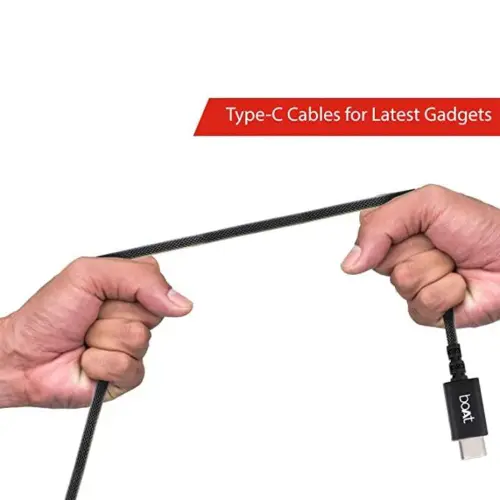 boAt A400 USB Type C Data Cable with 3A Rapid Charge, Reversible Connector, Aluminum Finish (Black) 3 boAt A400 USB Type C Data Cable with 3A Rapid Charge, Reversible Connector, Aluminum Finish (Black)