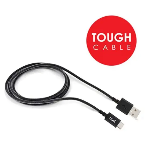 boAt A400 USB Type C Data Cable with 3A Rapid Charge, Reversible Connector, Aluminum Finish (Black) 5 boAt A400 USB Type C Data Cable with 3A Rapid Charge, Reversible Connector, Aluminum Finish (Black)