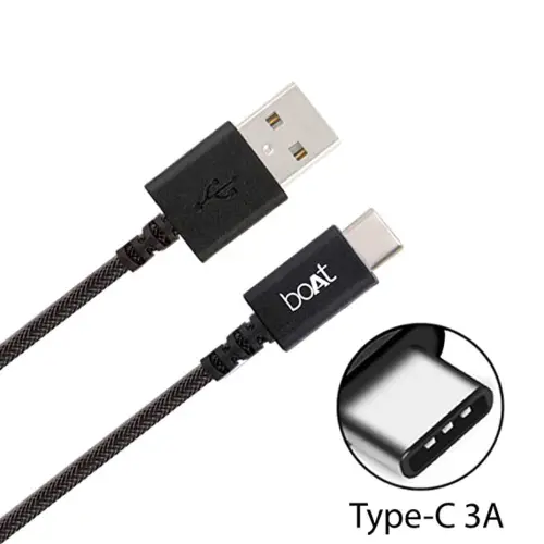 boAt A400 USB Type C Data Cable with 3A Rapid Charge, Reversible Connector, Aluminum Finish (Black) 6 boAt A400 USB Type C Data Cable with 3A Rapid Charge, Reversible Connector, Aluminum Finish (Black)