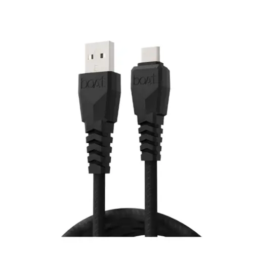 boAt A320 Type C Cable with 3A Rapid Charge, Universal Compatibility, 1.5 meter length, Fast Charging (Black)