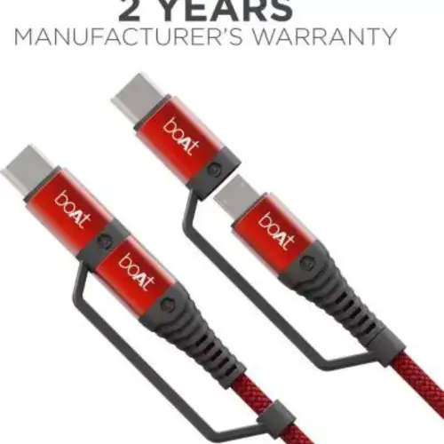 boAt Deuce 330 2 in 1 Type C + Micro USB Cable with 3A Rapid Charge, Fast Charging, Universal Compatibility (Red) 2 boAt Deuce 330 2 in 1 Type C + Micro USB Cable with 3A Rapid Charge, Fast Charging, Universal Compatibility (Red)