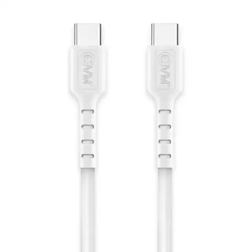 EVM Type C to Type C Data Cable with 1 Meter Length, 10000+ Bend Lifespan, Super Fast Data Transfer (White, EVM-CC-03)