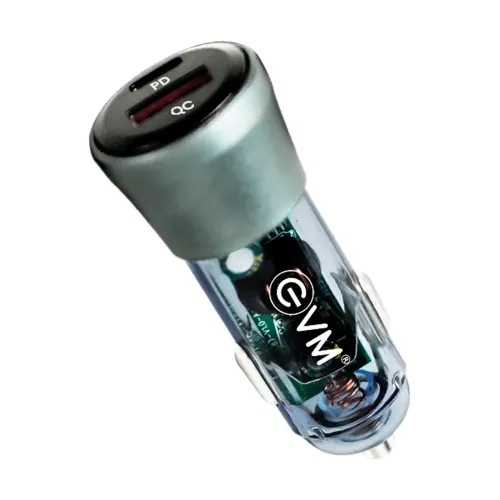 EVM EnPlug 38W Car Chager with Power Delivery Quick Charge, Dual Charging Port (EVM-CCR-04)