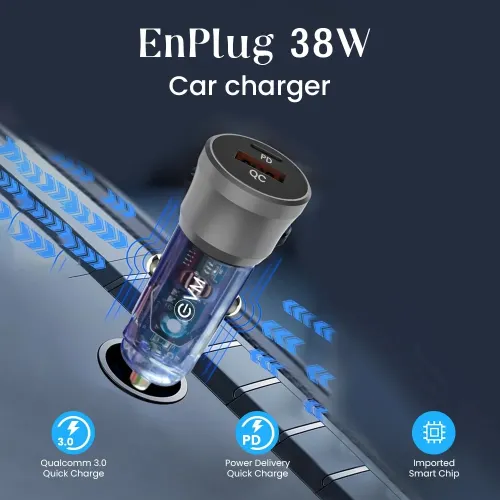 EVM EnPlug 38W Car Chager with Power Delivery Quick Charge, Dual Charging Port (EVM-CCR-04) 2 EVM EnPlug 38W Car Chager with Power Delivery Quick Charge, Dual Charging Port (EVM-CCR-04)