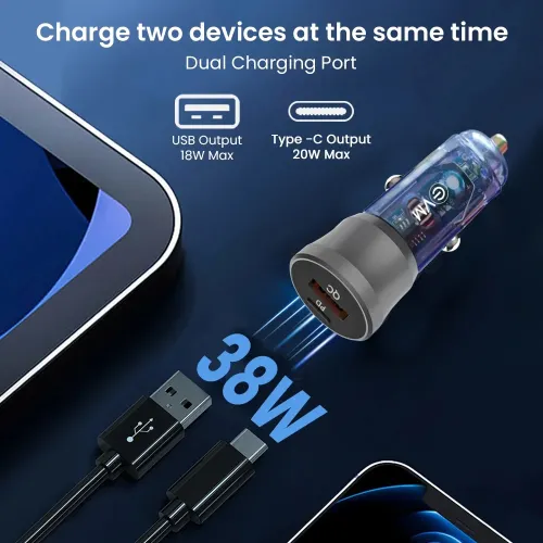 EVM EnPlug 38W Car Chager with Power Delivery Quick Charge, Dual Charging Port (EVM-CCR-04) 3 EVM EnPlug 38W Car Chager with Power Delivery Quick Charge, Dual Charging Port (EVM-CCR-04)