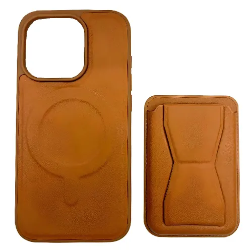 Alfred Victor Faux Leather Case for iPhone 15 Pro with Magsafe (Brown)