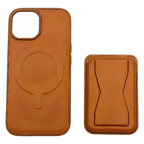 Alfred Victor Faux Leather Case for iPhone 15 Plus with Magsafe (Brown)