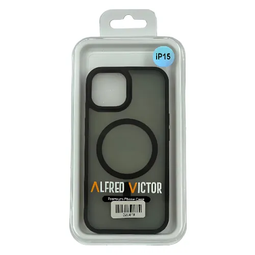 Alfred Victor Translucent Case for iPhone 15 with MagSafe (Black)