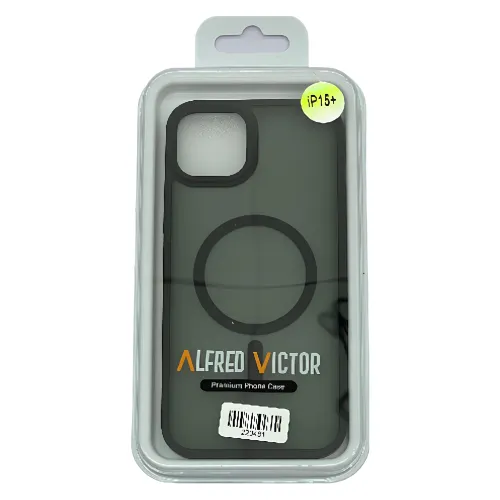 Alfred Victor Translucent Case for iPhone 15 Plus with MagSafe (Black)
