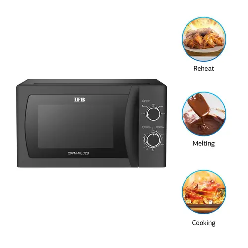 IFB 20 Litres Solo Microwave with Glass Door, Auto Defrost, Power Levels, Overheating Protection (20PM-MEC2B, Black) 4 IFB 20 Litres Solo Microwave with Glass Door, Auto Defrost, Power Levels, Overheating Protection (20PM-MEC2B, Black)