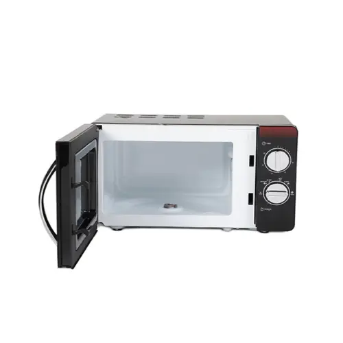 Haier 20 Litres Solo Microwave with Glass Door, 6 Power Levels, Mechanical Knob Control (HIL2001MFPH, Black)