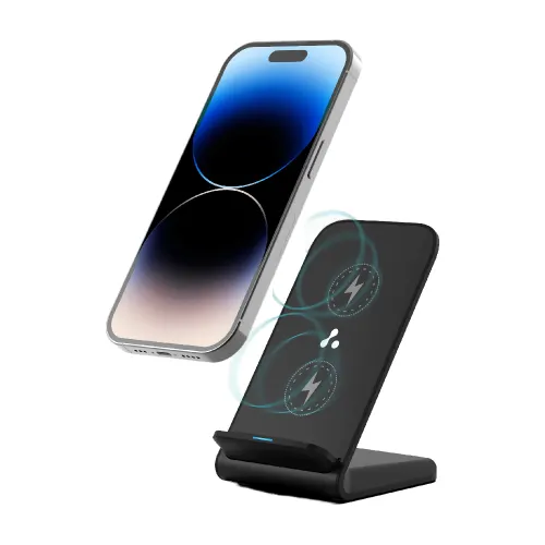 Ambrane PowerPod 15W Wireless Charger with Anti-skid Silicone Pad, Wide Compatibility, Multi-layers of Chipset Protection (Black)