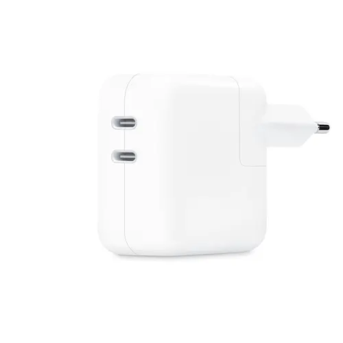 Apple 35W Dual USB-C Port Power Adapter Compatibility with iPhone, iPad, Mac, Apple Watch, AirPods Models (MNWP3HN/A)