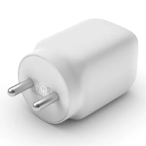Belkin BoostCharge Pro Dual USB-C GaN Wall Charger with PPS 65W Fast Charging (White)