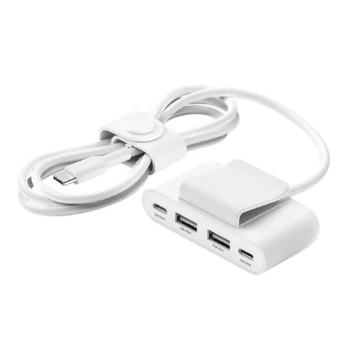 Belkin BoostCharge Pro USB-C® Wall Charger with PPS 60W + 4-Port USB Power Extender (White) 5 Belkin BoostCharge Pro USB-C® Wall Charger with PPS 60W + 4-Port USB Power Extender (White)