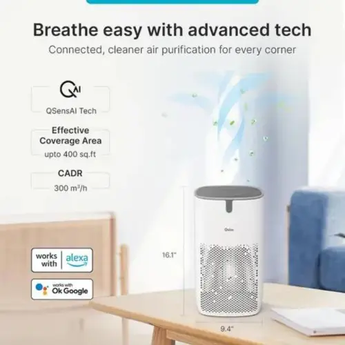 Qubo Q400 QSensAI Technology Air Purifier with Adjustable Fan, Automatic Shut Off, Smart Display, Silent Mode (White) 4 Qubo Q400 QSensAI Technology Air Purifier with Adjustable Fan, Automatic Shut Off, Smart Display, Silent Mode (White)