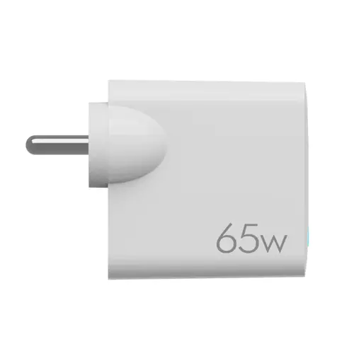 boAt WCD QCPD 65 Watts High Power Quick Charger with Type C Cable, Auto Detect Dual Port, LED Indicator, QC 3.0 & GaN Chip Technology (White)