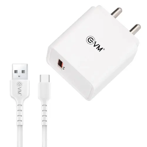 EVM ENQUICK EVM-CH-06 QC 3.0 22.5W Fast Charging Travel Adapter with USB Type-C Cable