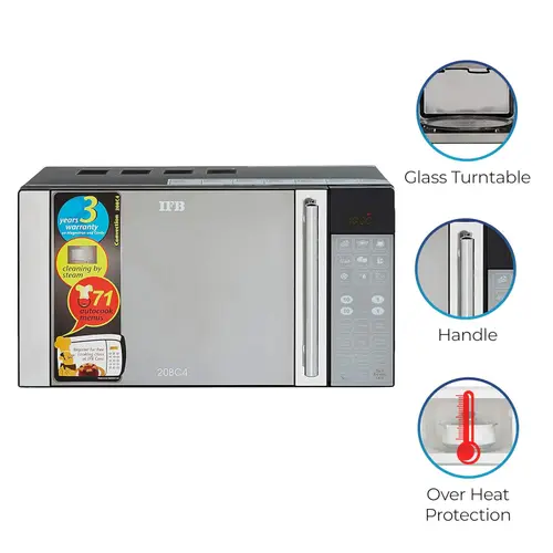 IFB 20 Litres Convection Microwave with Auto Cook Menus, Steam Clean & Child Lock (20BC4, Black)