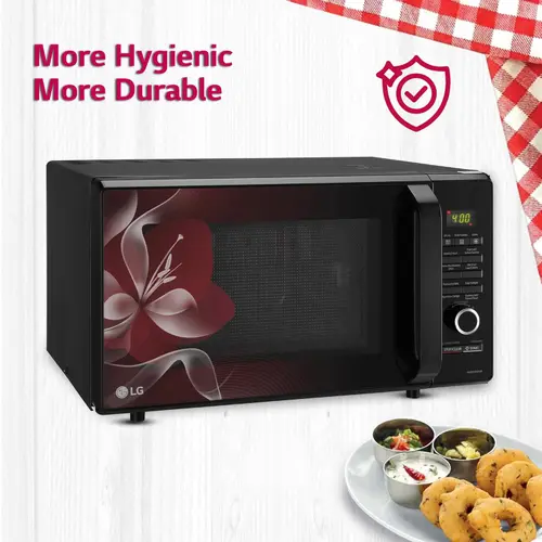 LG 28 Litres Charcoal Healthy Oven with Child Lock, Timed Cook, Auto Cook, Defrost, Warm (MJ2887BWUM)