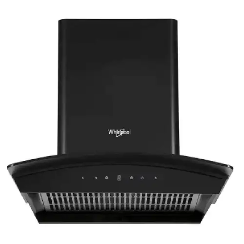 Whirlpool 60cm Hood Chimney with Filterless Filter, 1250m3/hr Suction power, Auto clean (Black)