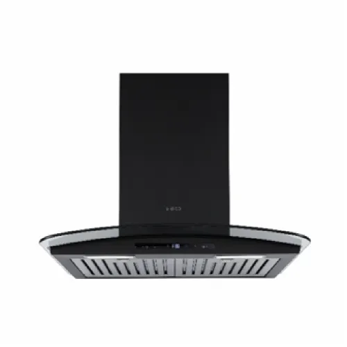 Elica Ismart Glace Trim Hood Chimney with Baffle Filter, Touch Control, Wall Mount, Round LED Lamp (Black, BF LTW 60 NERO)