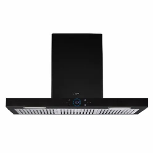 Elica Ismart Spot Hood Chimney with Baffle Filter, Touch Control, Wall Mount, Rectangular LED Lamp (Black, H6 BF LTW 90 NERO)