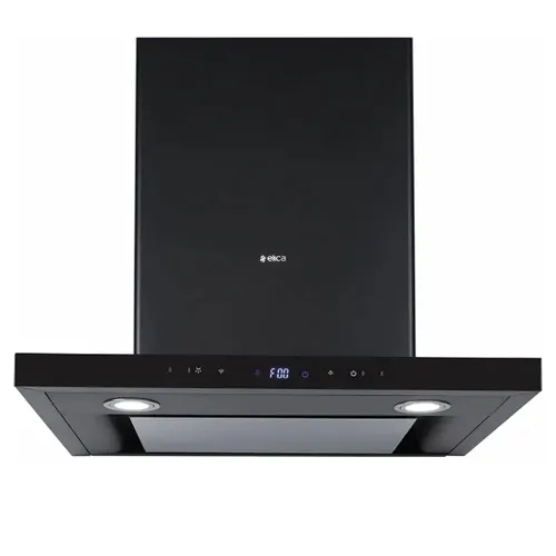 Elica Ismart Hood Chimney with Touch Control, Wall Mount, Baffle Filter, Round LED Lamp (Black, ISMARTSPOTH4EDSLTW60NERO)