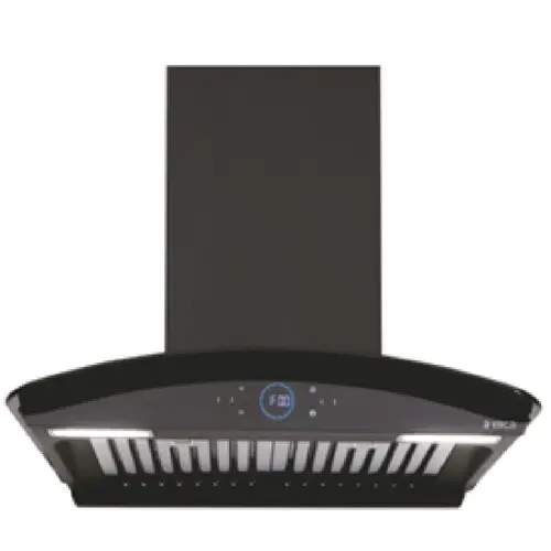 Elica Ismart Glace Hood Chimney with Touch Control, Wall Mount, Filterless Filter, Rectangular LED Lamp (Black, HAC BF LTW 60 NERO)
