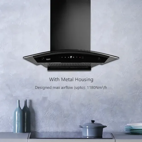 Kaff Chimney with Filterless, Touch Control, Matt Black Finish, Black Curved Tempered Glass (Black, MAINZDHC60) 6 Kaff Chimney with Filterless, Touch Control, Matt Black Finish, Black Curved Tempered Glass (Black, MAINZDHC60)
