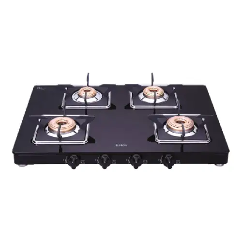 Elica 694 CT Vetro Cooktop with Robust Design, Glass Top & Stainless Steel Finish, Euro Coated Grid, High Quality Knobs (SLIMLINE SPF SERIES)