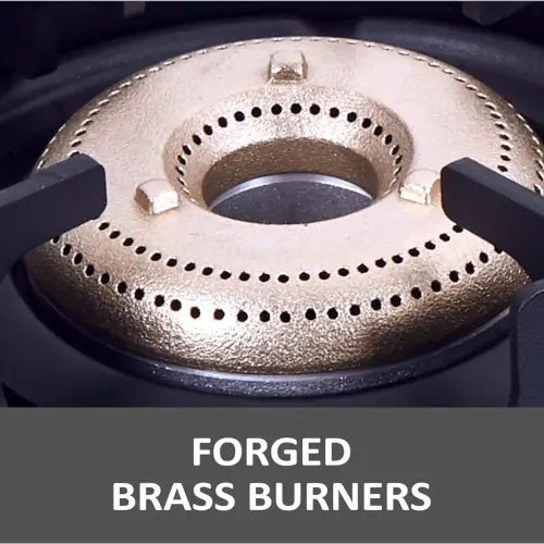 Elica Crest 4 Burners Cooktop with Designer Metal Round Knobs, Forged Brass Burners (Black, CREST 460 J NERO) 4 Elica Crest 4 Burners Cooktop with Designer Metal Round Knobs, Forged Brass Burners (Black, CREST 460 J NERO)