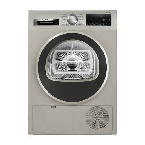 Bosch 8 KG Fully Automatic Front Load Dryer| Anti-Crease| AntiVibrationâ?Design| SensitiveDrying System| Sportswear Program (WPG23108IN, Silver Inox)
