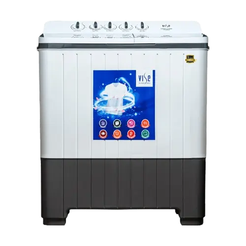 Vise 11 KG Semi Automatic Top Load Washing Machine | Water Level Indicator | Toughened Glass Lids | 3 Wash Programs (VSSA11PWG, White)