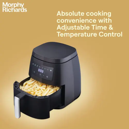 Morphy Richards Digital 5 Litres Air Fryer with Adjustable Time, Temperature Control, 8 Pre-Set Menus (Black) 5 Morphy Richards Digital 5 Litres Air Fryer with Adjustable Time, Temperature Control, 8 Pre-Set Menus (Black)