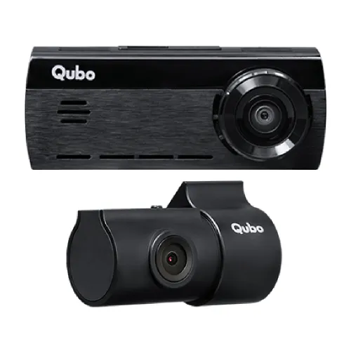 Qubo Smart Dashcam Pro 4K + Rear Cam with Built-in GPS | Front & Rear Dual Vision | 2.8 Inch IPS Screen | Suction Mount (Black)