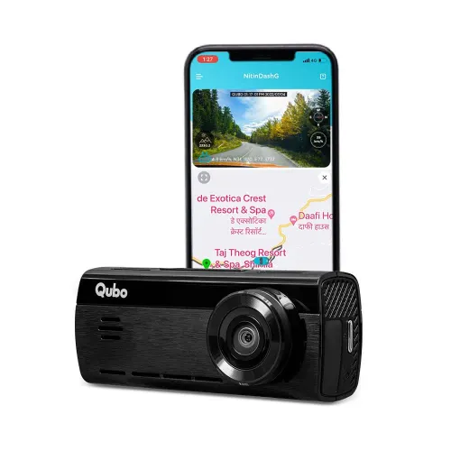 Qubo Smart Dashcam Pro 4K Dash Camera with Built-in GPS | 2.8 Inch IPS Screen | Suction Mount (Black)