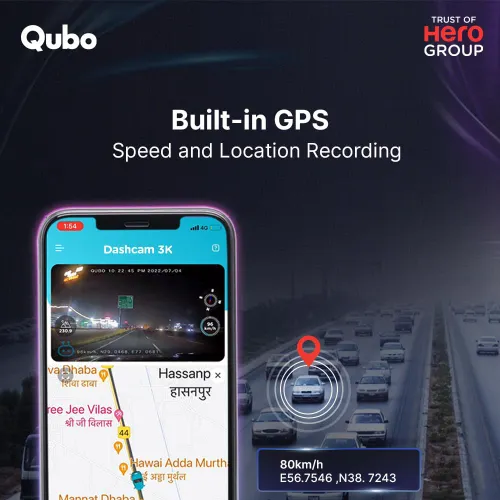 Qubo Smart Dashcam Pro 3K with Built-in Wi-Fi & GPS | Sony IMX335 Sensor | Superior Night Vision (Black) 5 Qubo Smart Dashcam Pro 3K with Built-in Wi-Fi & GPS | Sony IMX335 Sensor | Superior Night Vision (Black)