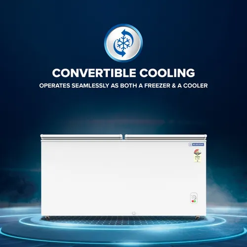 Blue Star CF3-500MEW/MPW 484 Litres Double Door Convertible Deep Freezer with Heavy Duty Casters (White)