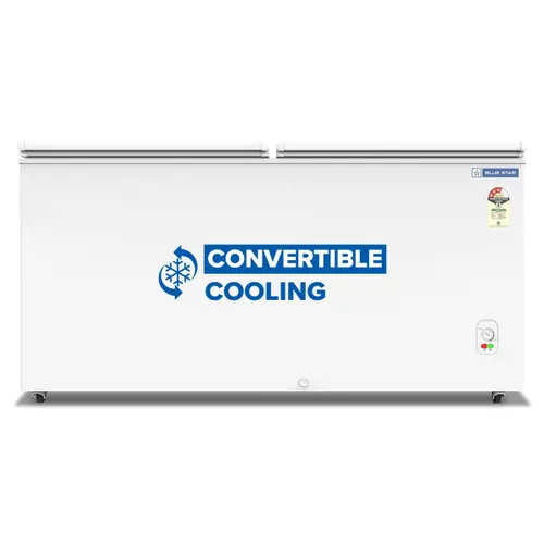 Blue Star CF3-400MEW/MPW 401 Litres Double Door Convertible Deep Freezer with Heavy Duty Casters (White)