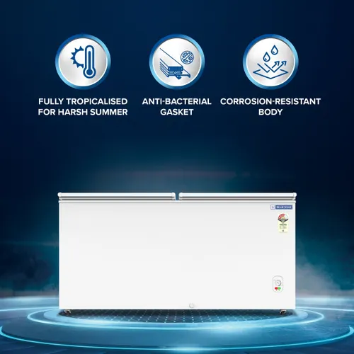 Blue Star CF3-400MEW/MPW 401 Litres Double Door Convertible Deep Freezer with Heavy Duty Casters (White)